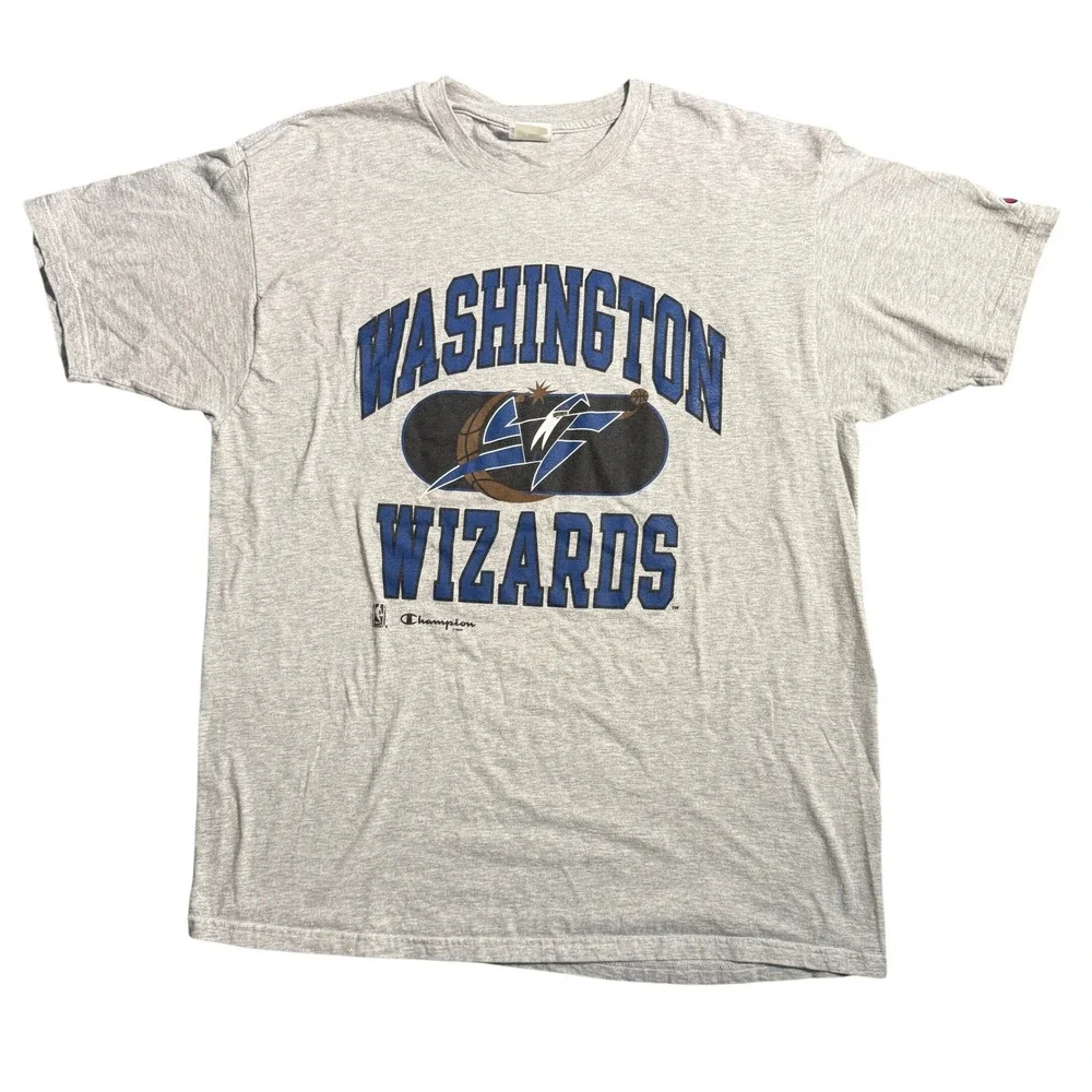Vintage Champion Washington Wizards NBA Graphic T-Shirt Gray Mens XL 90s 2000s